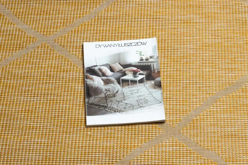 Dywan SZNURKOWY SIZAL płaskotkany PATIO 3075 romby żółty / beż