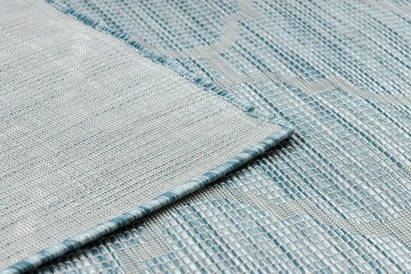 Szőnyeg KÖTÉLSZERŰ SIZAL síkszövött PATIO 3069 lóhere marokkói - tengerkék