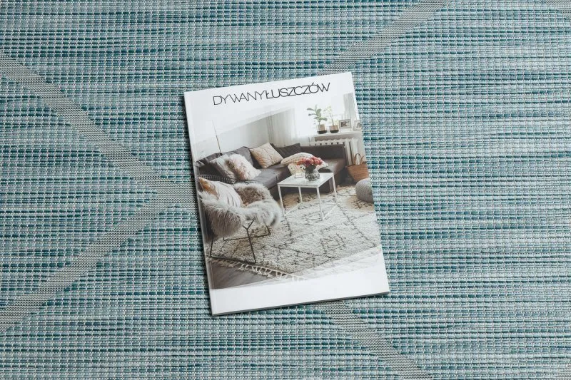 Szőnyeg KÖTÉLSZERŰ SIZÁL sík szövésű PATIO 3075 Rombuszok - tengerkék