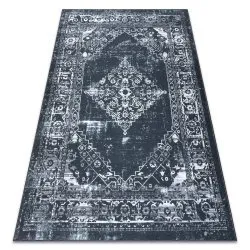 Szőnyeg ANTIKA 117 tek, modern ornament, mosható - szürke / grafit