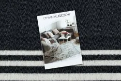 Dywan TWIN 22990 Ramka bawełna, dwustronny Ekologiczny frędzle - czarny / krem