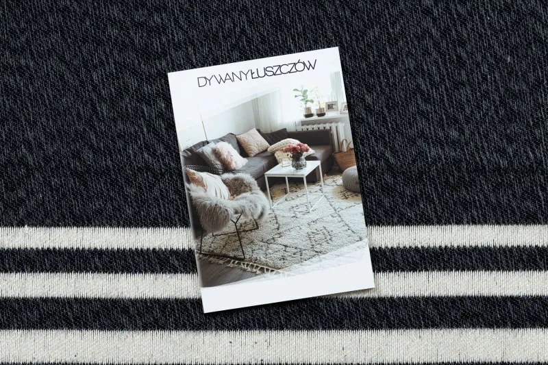 Dywan TWIN 22990 Ramka bawełna, dwustronny Ekologiczny frędzle - czarny / krem