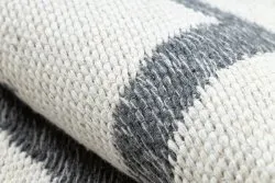 Szőnyeg TWIN 23002 Cikkcakk, pamut, kétoldalas Ökológikus rojt - antracit / krém