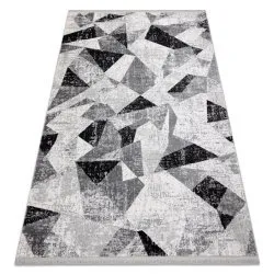 Szőnyeg TULS modern, strukturált, rojtos 51211 Geometrikus antracit