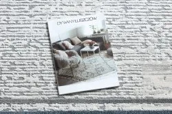Dywan TULS nowoczesny, strukturalny, frędzle 51242 Ramka kość słoniowa / niebieski