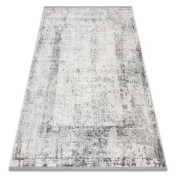 Szőnyeg TULS modern, strukturált, rojtos 51324 Vintage, patinázott, Keret elefántcsont / szürke