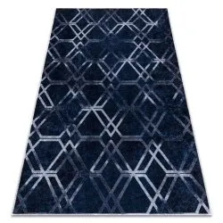 Mosható szőnyeg MIRO 51805.802 Geometrikus, kockás csúszásmentes - kék