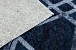 Mosható szőnyeg MIRO 51805.802 Geometrikus, kockás csúszásmentes - kék