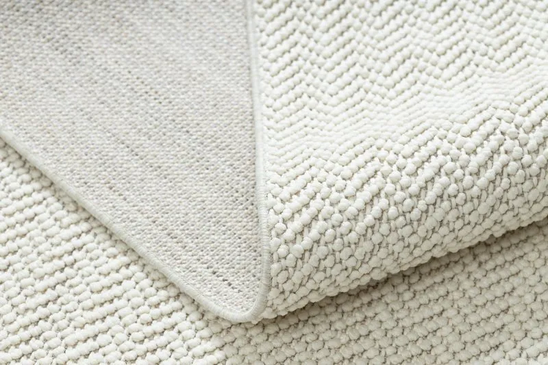 Dywan NANO FJ86B Jodełka, chevron, płasko tkany biały
