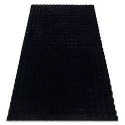 Szőnyeg BUBBLE fekete 25 NYÚLSZŐR IMITÁCIÓ strukturált 3D