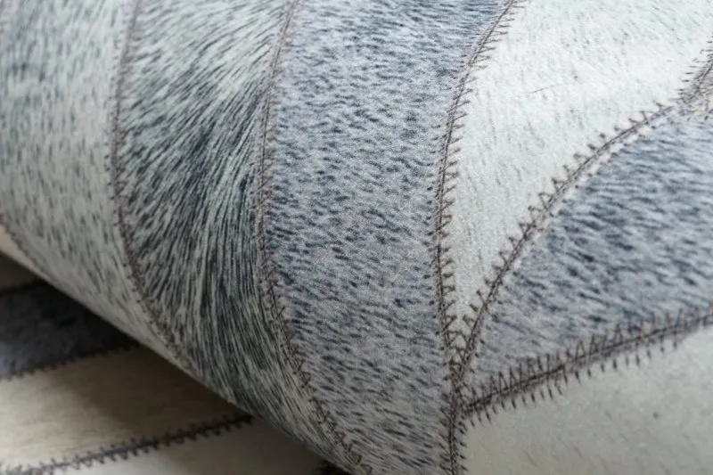 Dywan PATCHWORK 21721 beż / szary - Skóra bydlęca, geometryczny 