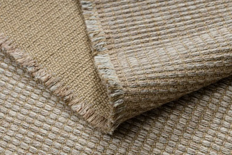 Dywan JUTE 3652 beż / szary jednolity - jutowy, płaskotkany, frędzle