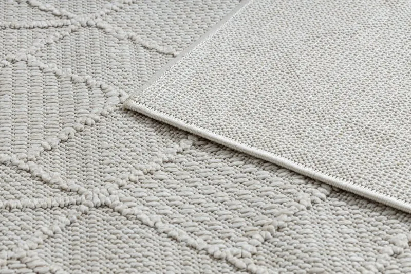 Dywan JERSEY 19231 krem - Geometryczny pętelkowy, strukturalny BOHO