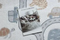 Szőnyeg BONO 8283 kör Utca, állatok krém / világos szürke
