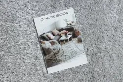Dywan BUENOS koło 7005 shaggy jednolity, jednokolorowy srebrny