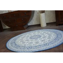 Boho stílusú szőnyeg kék akcentusokkal, ideális gyerekszobába