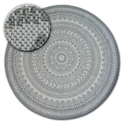 Kerek sisalkötel szőnyeg FLAT 120cm szürke