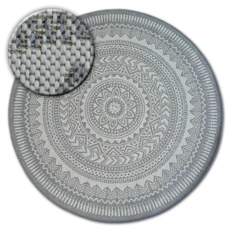 Kerek szürke sisal szőnyeg, tökéletes modern otthonokhoz