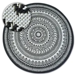 Kerek sisal kötél szőnyeg FLAT 48695/690 Fekete