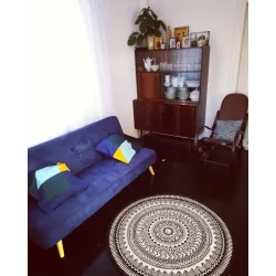 Kerek szőnyeg természetes szálakból, kellemes tapintású