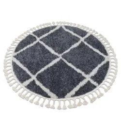 Berber Cross kerek szőnyeg B5950 szürke 120cm