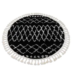 Berber Ethnic Kör Szőnyeg G3802 Fekete 160cm