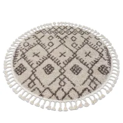 Berber Tanger B5940 Kerek szőnyeg 120cm Krém