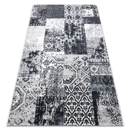 Szürke patchwork szőnyeg, klasszikus szőnyeg a nappaliba