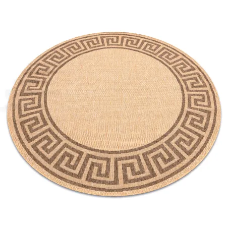 Kerek sisal szőnyeg Floorlux, görög maiz/kávé színben, 200cm átmérőjű
