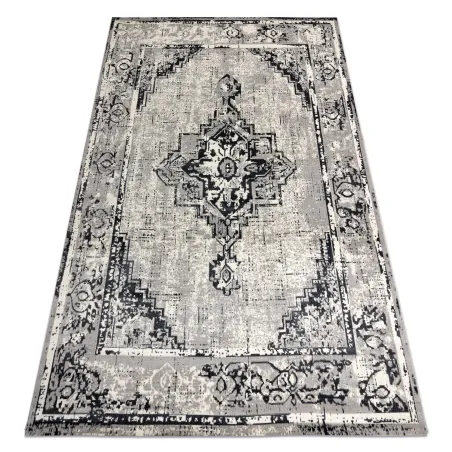 Vintage rozetta szőnyeg, szürke/fekete, 120x170cm, klasszikus szőnyeg