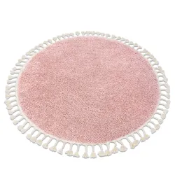 BERBER 9000 Kerek Szőnyeg 120cm Rózsaszín