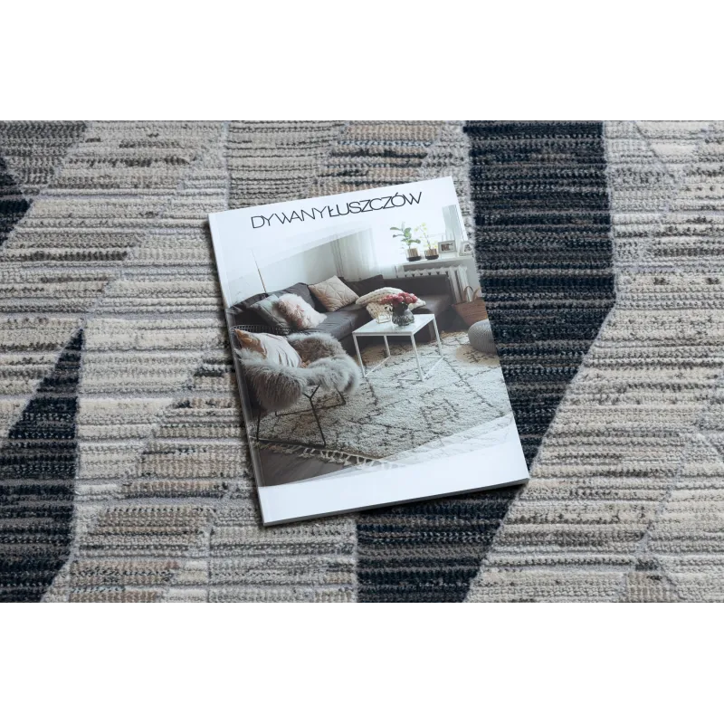 Modern REBEC szőnyeg sötétkék és krém, elegáns design, tökéletes nappalikhoz