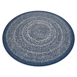Kék kerek szalagszőnyeg FLAT sisal 120 cm