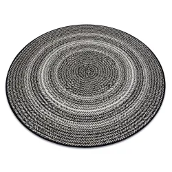 Kerek sisalkötel szőnyeg FLAT 120cm fekete Boho