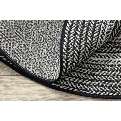 Boho stílusú fekete sisál szőnyeg, kültéri használatra, időjárásálló