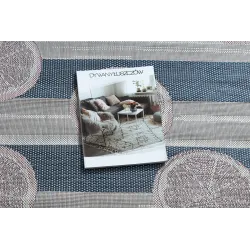 Elegáns szőnyeg ecru, rózsaszín és kék színben, tökéletes a nappaliba