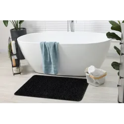 Modern SYNERGY fürdőszobai szőnyeg fekete színben, elegáns megjelenés
