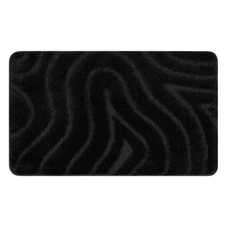 Supreme Waves fürdőszoba szőnyeg, puha, csúszásmentes, fekete