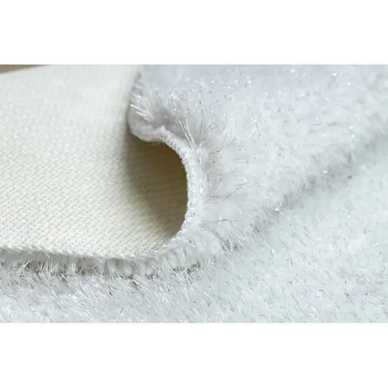 Puha lurex fürdőszoba szőnyeg, modern dizájn fehér színben