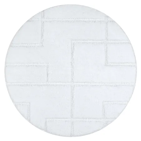 SUPREME fürdőszoba szőnyeg kerek, antislip, puha - fehér, modern dizájn
