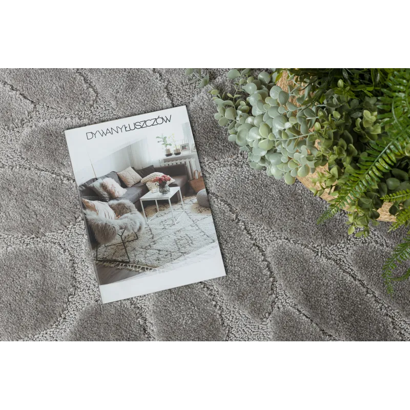 Kerek SUPREME fürdőszoba szőnyeg STONES, szürke, modern megjelenés