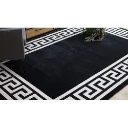 PEARL fekete szőnyeg elegáns görög dizájnnal, stílusos megjelenés