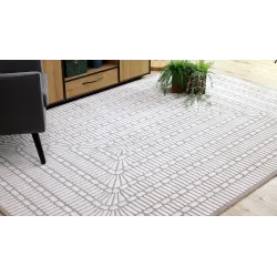 Bézs és krém színű PEARL 53132B szőnyeg, elegáns geometrikus mintával