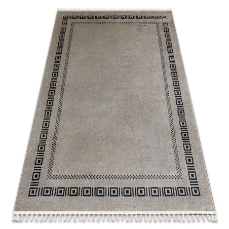 AMOUR 53098A bézs fekete mintás szőnyeg, modern elegáns dizájn
