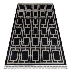 Elegáns fekete geometrikus szőnyeg AMOUR 53078B modern belső terekhez