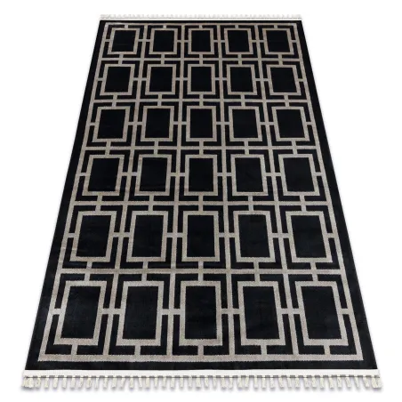 Elegáns fekete geometrikus szőnyeg AMOUR 53078B modern belső terekhez