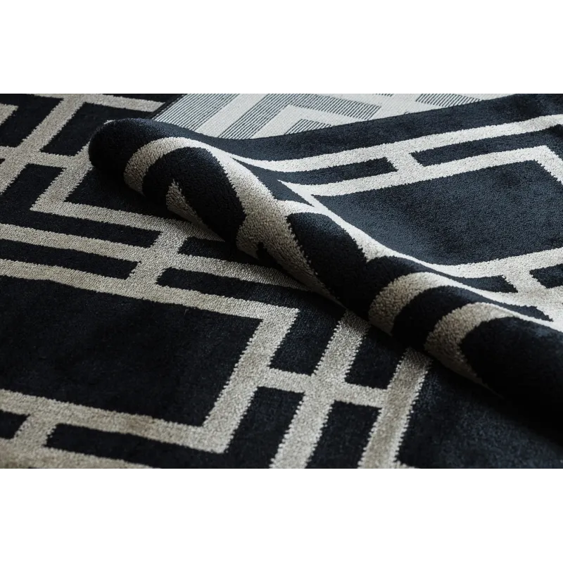 Fekete szőnyeg AMOUR 53078B modern mintával elegáns terekhez