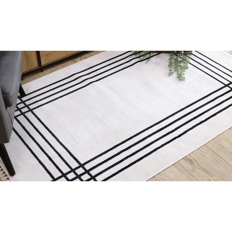 Modern krém szőnyeg elegáns mintával