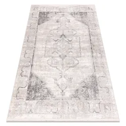 DISTIN 0107B modern ornamentális szőnyeg szürke, világosszürke és fehér fröccsöntéssel