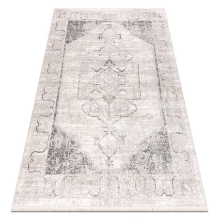DISTIN 0107B modern ornamentális szőnyeg szürke, világosszürke és fehér fröccsöntéssel